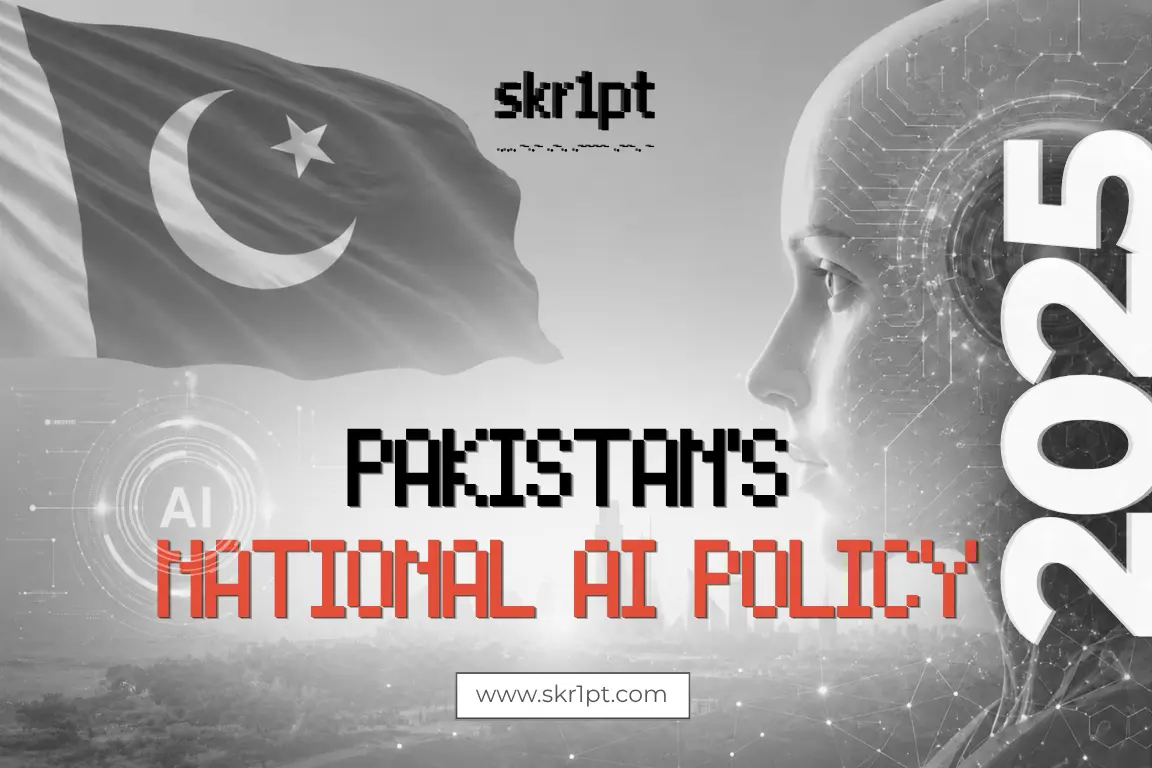 Pakistan National AI Policy 2025 document with digital AI infrastructure graphic representing national AI ecosystem