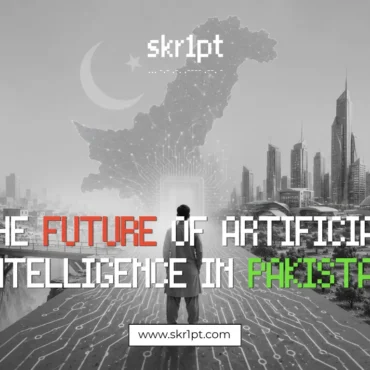 Illustration showing the future of artificial intelligence in Pakistan with digital infrastructure and human capability icons