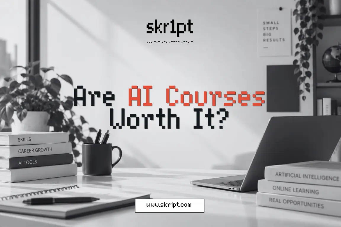 Professional in Pakistan reviewing AI course options on laptop, evaluating which AI courses are worth the investment